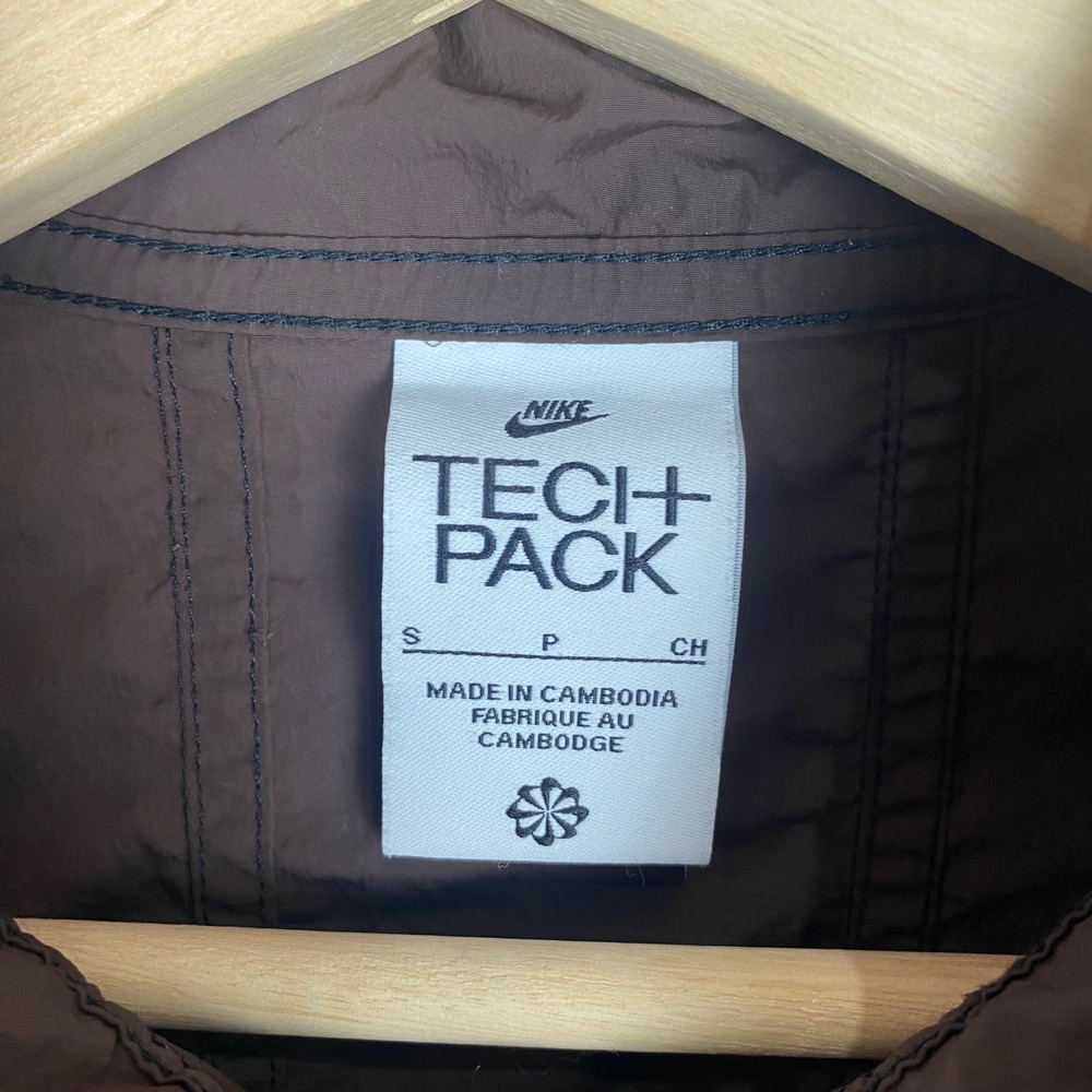 Nike Tech Pack Men Brown Quilted Shirt Jacket Small - Picture 7 of 8